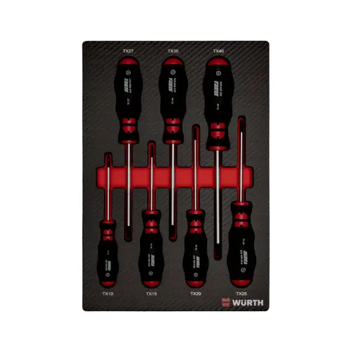 Fotografija Set ZEBRA odvijača TX sa rupom TX10-40, u neoprenu, 7 komada