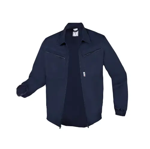 Jakna ravnog kroja sa klasičnom kragnom izrađena od 100% pamuka. 