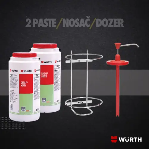 Fotografija Set: 2x pasta 4L, inox zidni nosač i dozer